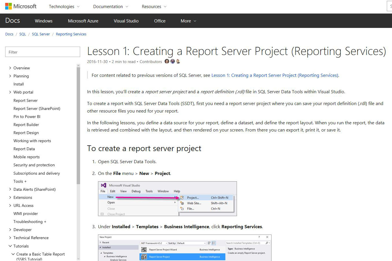 Visual Studio Report Designer, Reporting
