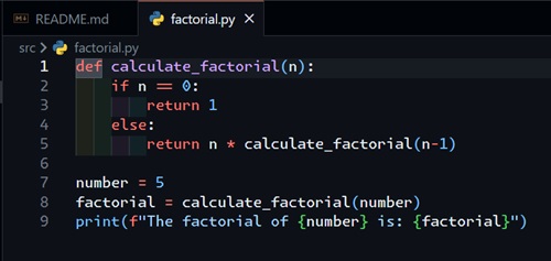 Figure 3: Creating the Factorial.py File